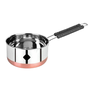 Stainless Steel Sauce Pan with Pot Cover Silver Interior Induction Cooker Compatible Portable Durable Handmade - Product Image 2