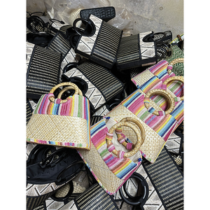 Panier de rangement en rotin Hanoi HUONGDANG, sac fourre-tout multifonction écologique réutilisable en paille, sac de plage 2023 pour femme - Product Image 1