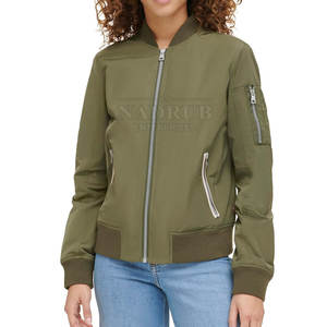 Blouson style bombardier pour femmes avec fermeture éclair complète et coupe décontractée blouson aviateur basique pour femmes avec construction légère - Product Image 1