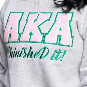 Grec gris KAKA sororité sweat vert rose lettres fini il imprimer pull en coton confortable pour les femmes collège Style Streetwear - Product Image 5