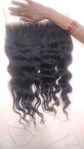 Vente en gros 12a Inde vendeur de cheveux bruts cuticule alignée 13X4 fermeture à lacet transparente et frontale pour les femmes noires cheveux frontaux - Product Image 3