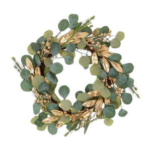 Guirnalda hecha a mano Diseño de hoja verde Guirnalda redondeada Metalistería creativa Tamaño personalizado Decoración de Navidad - Product Image 1