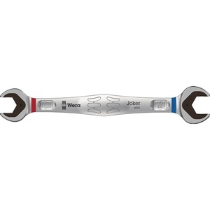 Clé à molette double WERA 6002 Joker 17 x 19 mm, longueur 235 mm, finition chromée mate, outil d'atelier - Product Image 1