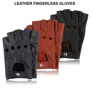 Gants de sport fins à demi-doigts, pour sports de plein air, moto, cyclisme, entraînement en salle de sport, gants en cuir respirants à doigts courts, en provenance du Pakistan - Product Image 6