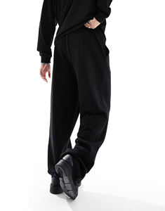 Vente en gros 100% coton pantalon pour homme personnalisé lavé lourd 450GSM couleur noire unie surdimensionné pantalon de survêtement confortable pour homme - Product Image 5