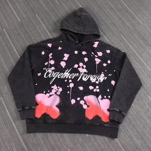 Survêtements pour hommes avec broderie en détresse Streetwear Ensembles de pantalons de survêtement et de sweat à capuche Sun Fade Tracksuit Acid Wash Jogger Set Men's Sweatsuit - Product Image 2