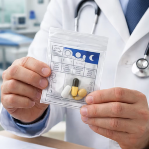 Printed <b>Medical</b> Grade LDPE Zipper <b>Bag</b> for Pharmacy Pill Dispensing Hospital Clinic and Healthcare Packaging - Product Image 1