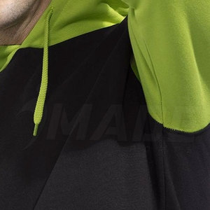 Sweat à capuche Made Sport pour homme, noir et vert lime, en molleton de coton, unisexe, épais, personnalisable, vierge - Product Image 6