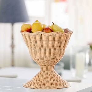 Panier à fruits en rotin tissé à la main, paniers de rangement décoratifs pour bibelots, conteneurs en forme de bol imbriqués - Product Image 6
