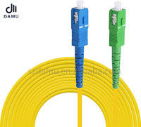 Kabel Jumper SC APC/SC UPC Mode tunggal, kabel Jumper kabel Patch serat optik Simplex G652D untuk FTTH