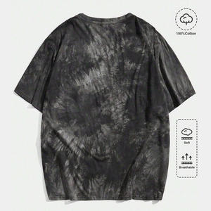 Vente en gros de t-shirts personnalisés tie-dye pour hommes avec impression de logo brodé disponibles chemise décontractée d'été en coton respirant - Product Image 2