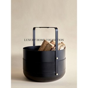 <b>Fire</b>-resistant traditional metal charcoal <b>bucket</b> with embossed patterns ideal for wood-burning stoves and BBQs - Product Image 2