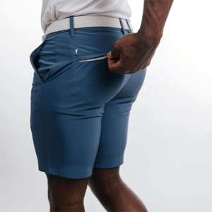 Pantalones cortos de golf de color sólido de secado rápido con logotipo personalizado para hombre, pantalones cortos de golf de entrenamiento de poliéster informales en blanco, diseño personalizado - Product Image 4