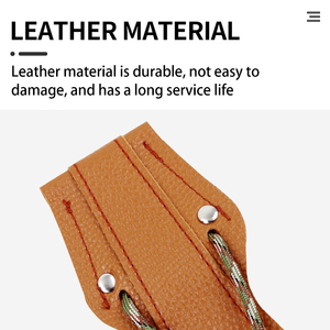 Outil traditionnel de tension de corde pour arc classique, en cuir et nylon, ambidextre, pour cordes de 40 lbs, avec protège-bras et poignées pour le tir à l'arc - Product Image 5