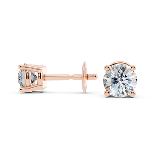 Pendientes de tuerca de circón ovalado hueco chapado en oro rosa de 10 quilates de moda al por mayor, pendientes de Joyería de diamantes para mujer - Product Image 4