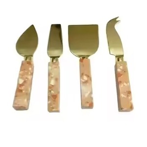 Ensemble de couteaux à fromage en acier inoxydable avec manche en marbre, ustensiles de cuisine - Product Image 1