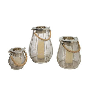 Metal Iron Decorative Candle <b>Lantern</b> Rope Handle - Product Image 5