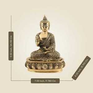 Estatua Artística de Buda en Latón con Diseño Art Deco de Primera Calidad, Ideal para Interiores del Hogar, Áreas de Meditación y Regalos de Diwali - Product Image 6