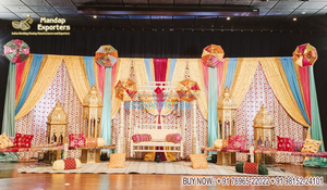 Decoración de boda Tamil, escenario de ceremonia de recepción, ceremonia de boda, srylankan, escenario dorado, escenario de recepción - Product Image 5