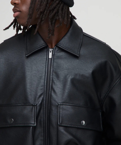 แจ็กเก็ตหนังสำหรับผู้ชายเสื้อแจ็กเก็ตทีมตัวแทนมหาวิทยาลัยสำหรับฤดูหนาวโลโก้ตามสั่ง - Product Image 6