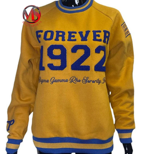Venta al por mayor Suéter de las mujeres de cuello redondo Sigma Gamma Rho Sorority Mangas completas Divine Nine Chenille Bordado Mujeres Crop Sudaderas - Product Image 3