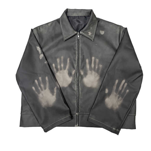 Veste en cuir PU unisexe personnalisée unique Veste d'extérieur décontractée d'hiver à col montant et à couleur changeante - Product Image 1