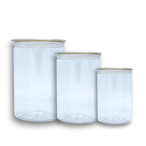 Tapa de anillo de tracción de forma redonda para mascotas de boca ancha de 100mm de diámetro contenedor transparente de alimentos y bebidas 330ml 1790ml al por mayor - Product Image 1