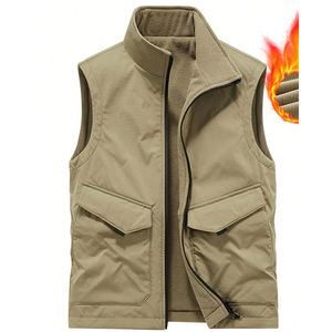 Chaleco Acolchado para Hombre, Invierno, Cálido, para Exteriores, de Lona, Cortavientos, Transpirable, con Forro Polar Grueso, Sin Mangas - Product Image 6