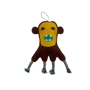 Handgemaakt Speelgoed Voor Huisdieren Groothandel Bijtweerstand Kauwbruin Cartoon Vorm Canvas Hond Hard Tufsteen Speelgoed Voor Het Spelen Van Kauwbare Huisdieren