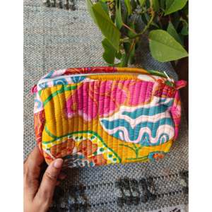 กระเป๋าใส่เครื่องสำอางค์แบบพกพา Single Pc Tuscan Sun Bohemian ทำจากผ้าฝ้ายรักษ์โลก มีซิป ความจุขนาดใหญ่ ปักลายตัวอักษร - Product Image 1