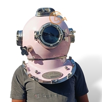 Casco de Buceo Antiguo Moderno de Hierro, Réplica Vintage del Mark V de la Marina de los Estados Unidos, Acabado Rosa de Alta Calidad, Decoración para el Hogar, Regalo