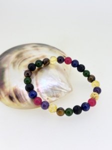 Bracelet de fête en argent sterling 925 massif avec perles de cristal naturel classique des sept chakras, pierre de naissance spirituelle de guérison - Product Image 4