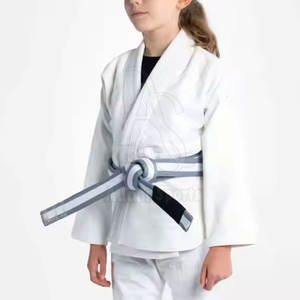 Conjunto de uniforme de Jiu-Jitsu juvenil de algodón ligero y duradero con cinturón para entrenamiento de artes marciales para niños - Product Image 4