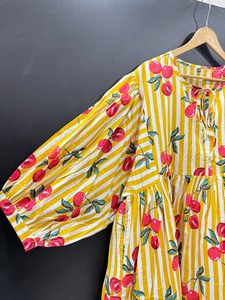 เดรสผ้าคอตตอนพิมพ์ลายดอกไม้ชุดมิดิแต่งพู่แบบลำลองมีรอบเอวธรรมชาติระบายอากาศถือง่ายสำหรับวันหยุดพักผ่อนชายหาดอินเดีย - Product Image 5