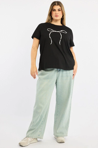 Personalización más vendida de marca de talla grande camiseta gráfica negra para mujer Jersey de algodón ropa de secado rápido Premium Bangladesh - Product Image 2