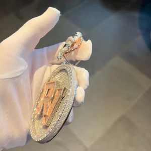 VVS Moissanite diamond Pendants Hiphop High Quality Iced Out Custom Letter Luxury Jewelry Pendant Pass diamond <b>tester</b> - Product Image 3