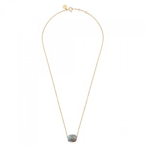 พีช CHALCEDONY ออกแบบรูปไข่สีพีชพลอย925สร้อยคอเงินสเตอร์ลิง - Product Image 5