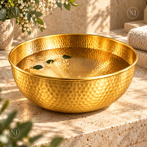 Bañera Redonda de Cobre Dorado Martillado para Pedicura, Tazón de Spa para Pies, Bañera para Remojar los Pies para Salón Profesional - Product Image 5