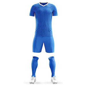 Nouvelle équipe de football bleue unie pour hommes, vêtements bon marché, prix sur mesure, manches courtes, nouveaux uniformes de football respirants pour hommes - Product Image 1
