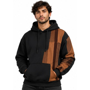 Sudadera Informal con Paneles de Tela Mixta, Corte Holgado, Sudaderas con Paneles de Tela, Opción al Mejor Precio - Product Image 1