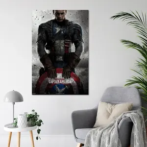 Affiche Captain America Marvel, design moderne, art mural sur toile - Product Image 1