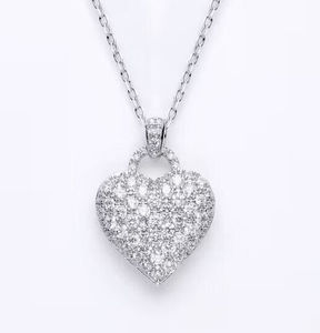 Pendentif en forme de coeur en diamant cultivé en argent sterling 925 Fabrication de commande personnalisée pour collier de diamants Autre bague. - Product Image 2