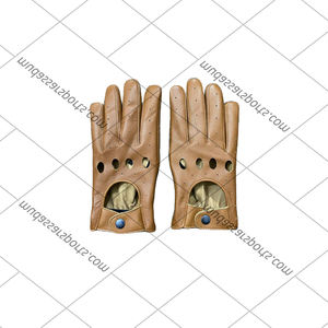 Gants de conduite en cuir Mudassar Slim Fit à doigts entiers compatibles avec les écrans tactiles, respirants, coupe-vent, antidérapants, avec sangle de poignet réglable - Product Image 1