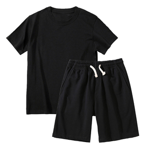 High Quality Men's Short <b>Set</b> 100% Cotton Oversized & Lightweight Quickdry Streetwear Solid <b>Set</b> for Summer OEM Service - Product Image 1