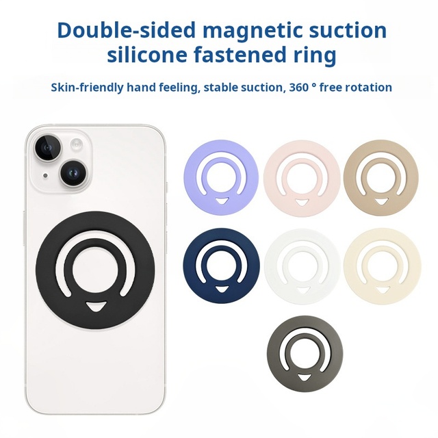Portable Magnetic Phone Grip Ring Strong Suction 360 Rotation Liquid Silicone Holder Stand Compatible with Anti-Drop