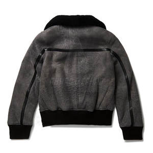 Veste en cuir et fourrure d'agneau pour femme, très vendue, respirante, écologique, personnalisable - Product Image 6