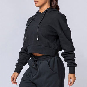 Sudadera con capucha y cremallera para mujer, Logo personalizado prémium, forro polar 100% de algodón, chándal de entrenamiento para correr - Product Image 6