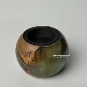 Epoxy Wood Hybrid Incense <b>Burner</b> - Modern Arabic Bakhoor <b>Oud</b> Holder Handmade Mabkhara for Home & Wedding Decor - Product Image 4