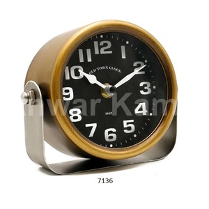 Vintage <b>Battery</b> Operated Metal <b>Clock</b> Small Desk Shelf Decorative Table Top <b>Clock</b> for Living Room Bedroom Modern Projection - Product Image 2