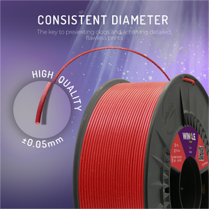 Filament WINKLE PLA HD à paillettes 1,75 mm 1 kg pour imprimante 3D, vente en gros, finition FDM, impression facile, sans déformation, fabriqué en Europe, 0,05 mm - Product Image 3